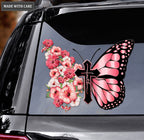 Hibiscus Flower Butterfly Cross Faith Car Sticker