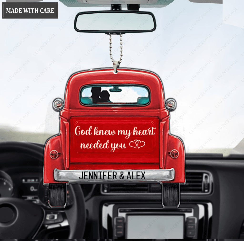 Personalized God Knew My Heart Needed You Truck Ornament