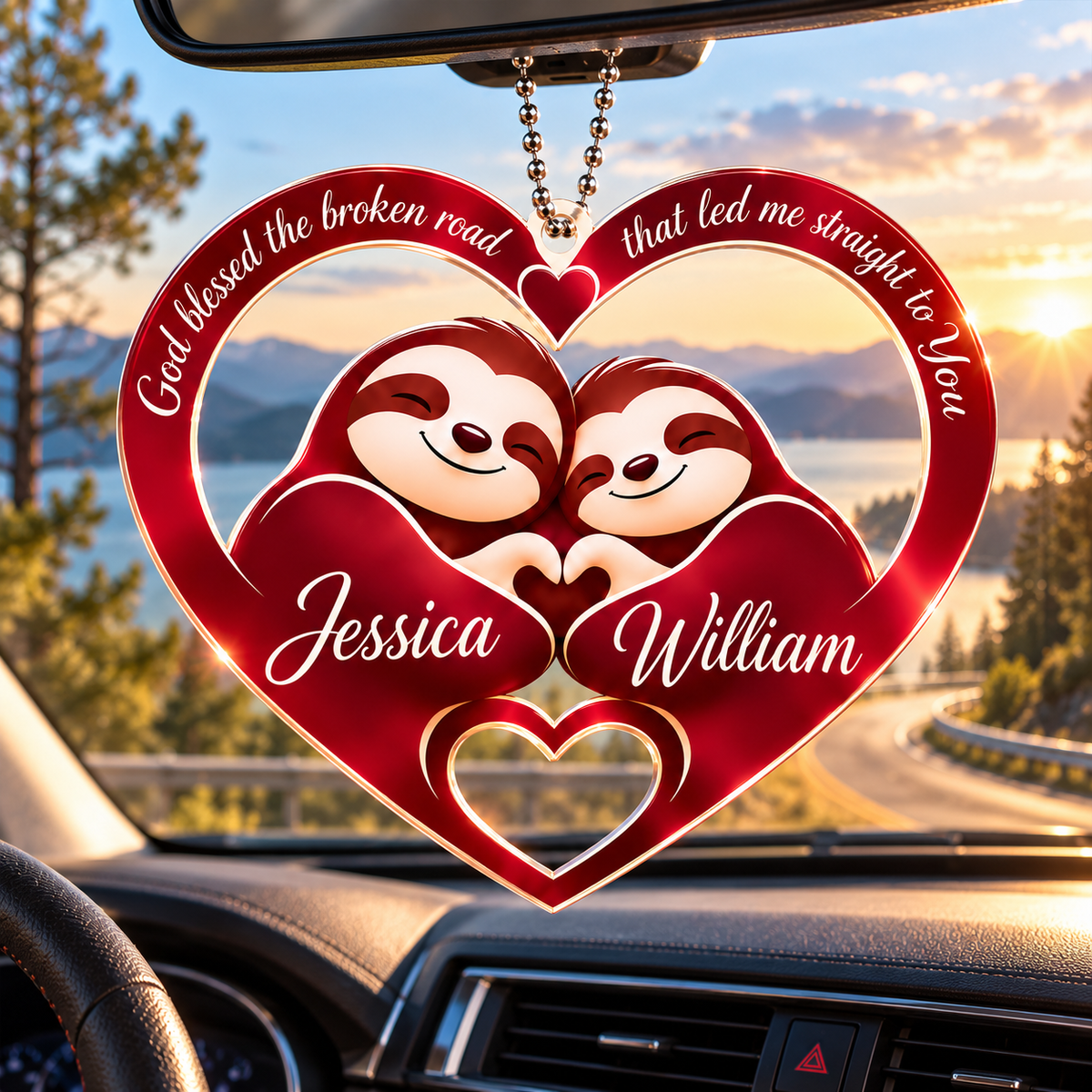 Personalized Names God Blessed Our Journey Sloth Ornament – Christian Couple Gift