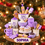 Personalized Name 3D Raised Baked with Love Baker Christmas Ornament