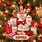 Personalized Name 3D Raised Baked with Love Baker Christmas Ornament