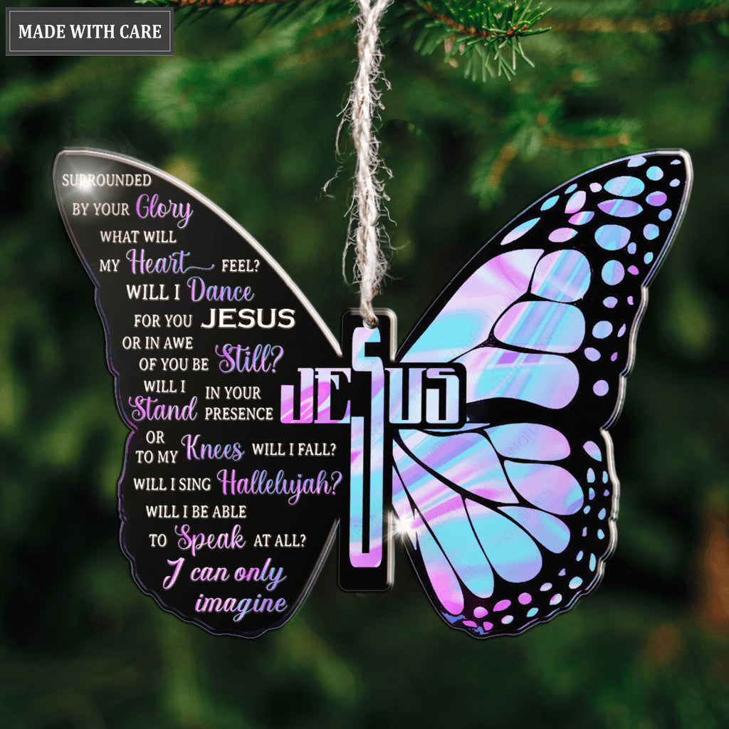 Jesus Cross Hologram Butterfly By Glory Ornament