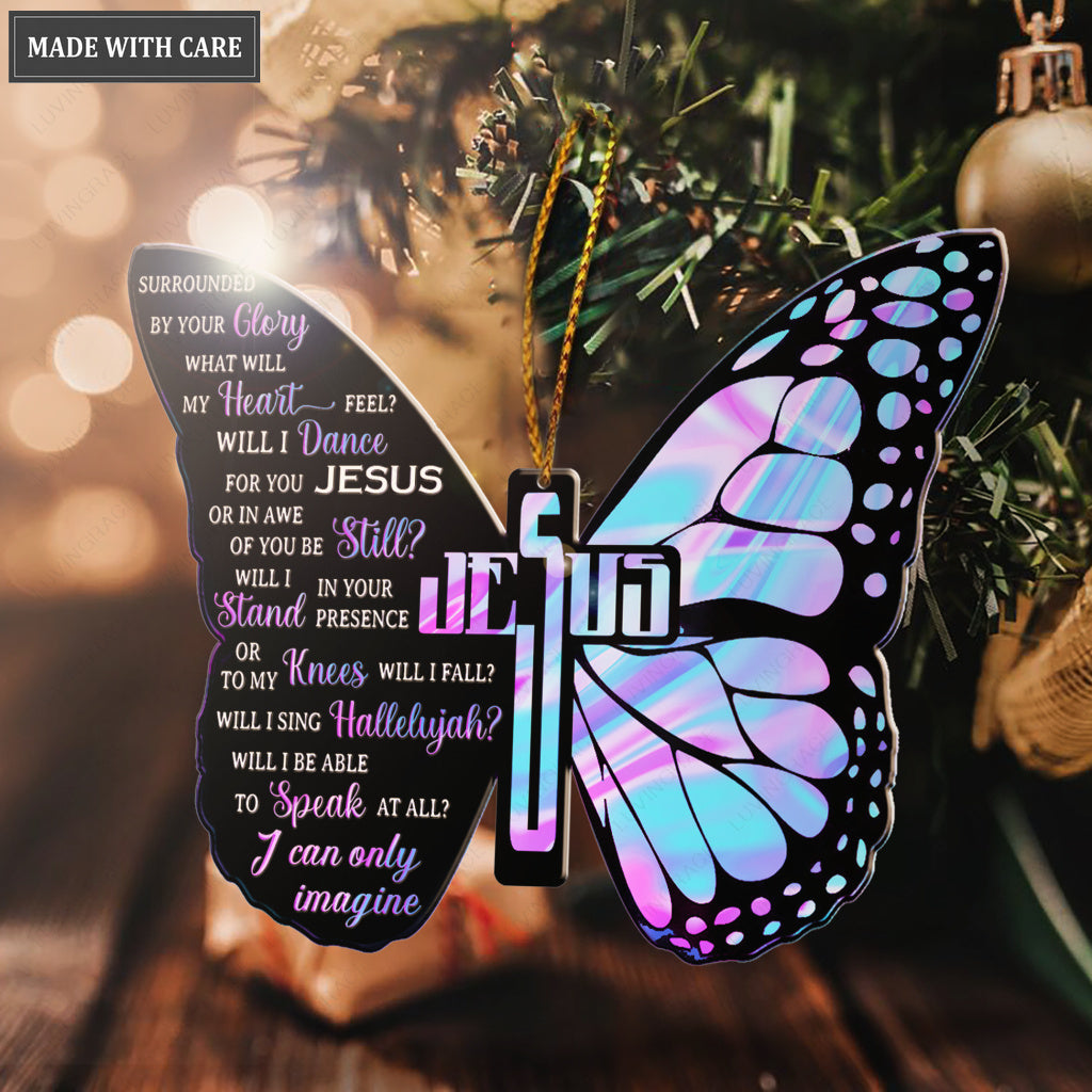 Jesus Cross Hologram Butterfly By Glory Ornament