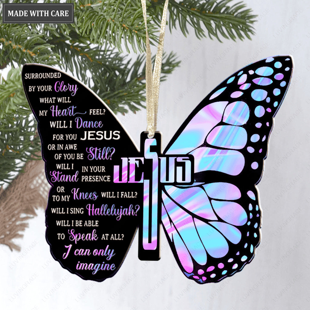 Jesus Cross Hologram Butterfly By Glory Ornament