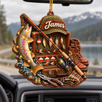 3D Raised Personalized Name Bass Fishing Tackle Box Ornament