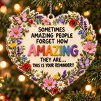3D Raised Amazing People Heart Ornament – Inspirational Gift