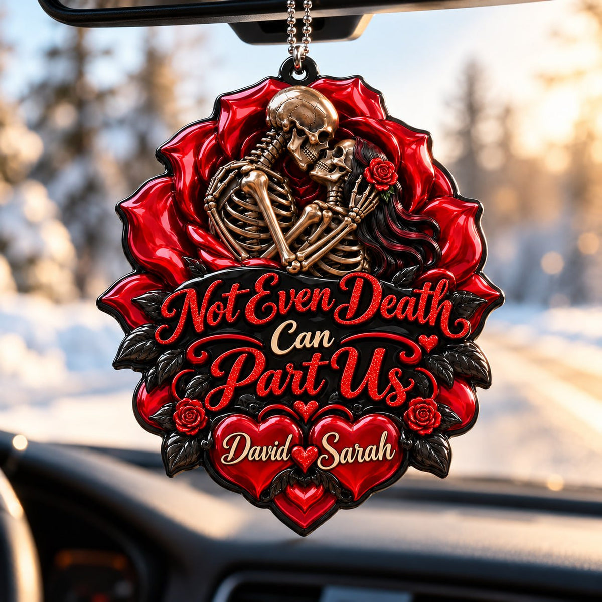 3D Raised Personalized Skeleton Couple Ornament – Anniversary Gift