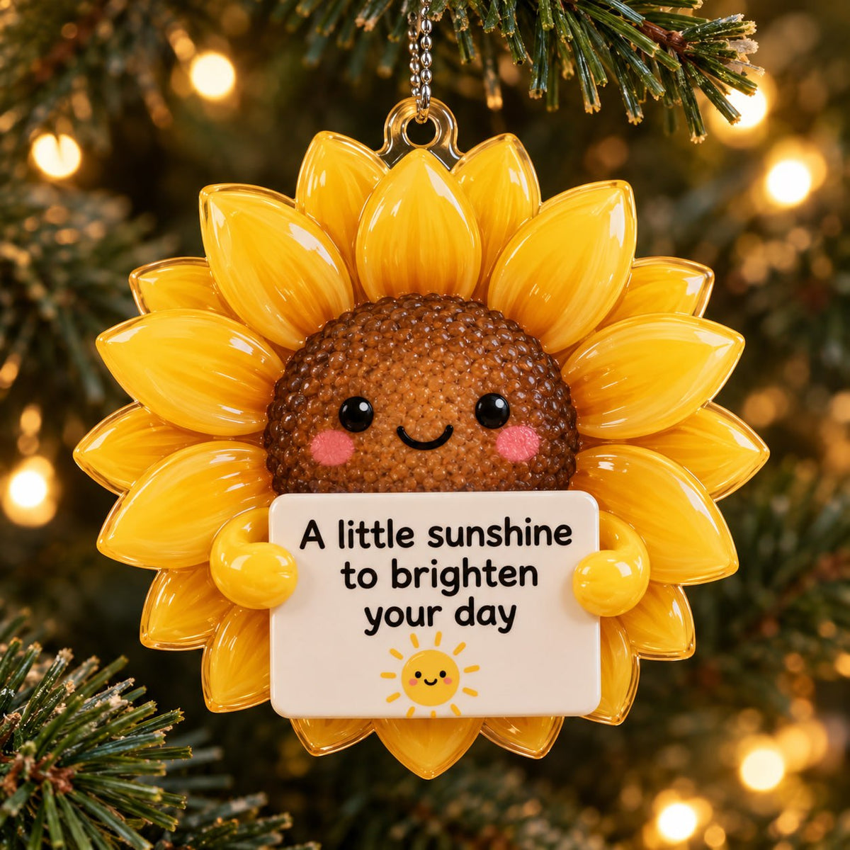 3D Raised Cute Sunflower Christmas Ornament – A Little Sunshine Gift
