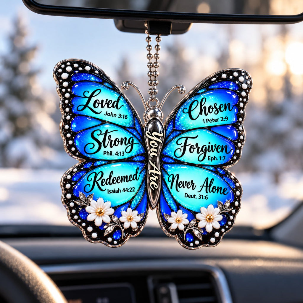 3D Raised Christian Butterfly Christmas Ornament
