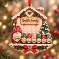 3D Raised Personalized Name Gnome Family Christmas Ornament
