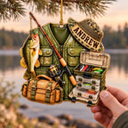 3D Raised Personalized Fishing Vest Ornament
