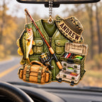3D Raised Personalized Fishing Vest Ornament