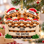 3D Raised Personalized 2026 Highland Cow Christmas Ornament – Family Gifts