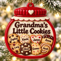 3D Raised Personalized Christmas Cookie Jar Ornament – Grandma’s Family Gift