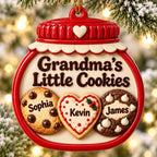 3D Raised Personalized Christmas Cookie Jar Ornament – Grandma’s Family Gift