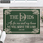 Corner Floral Serve The Lord Monogram Doormat