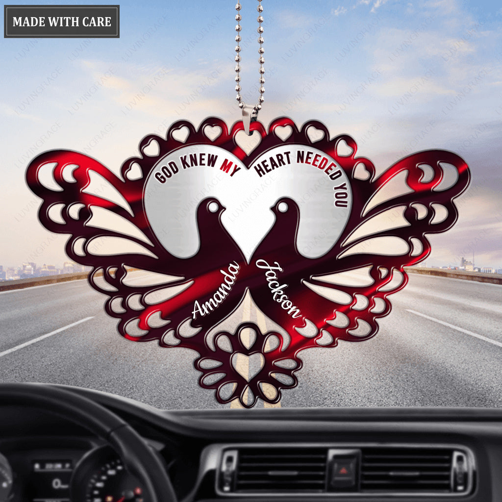 Love Sign Bird Couple God Blessed Personalized Ornament