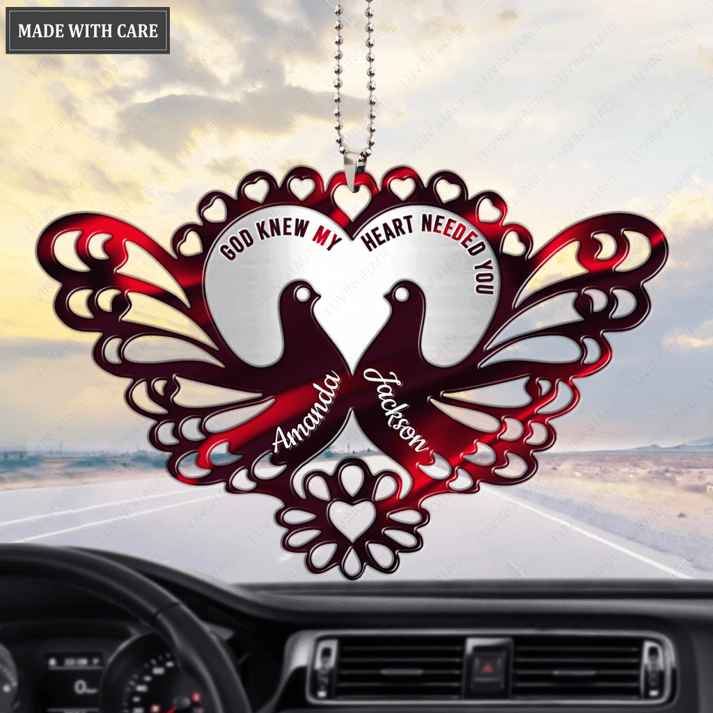 Love Sign Bird Couple God Blessed Personalized Ornament