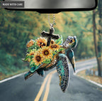 Sunflower Cross Turtle Ornament