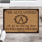 Printfamily L201 Vintage Monogram Collection As For My House Personalized Doormat