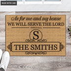 Printfamily L203 Vintage Monogram Collection As For My House Personalized Doormat