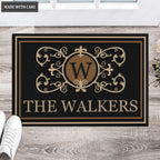 Luvingrace L204 Royal Vintage Monogram Collection Family Name Personalized Doormat