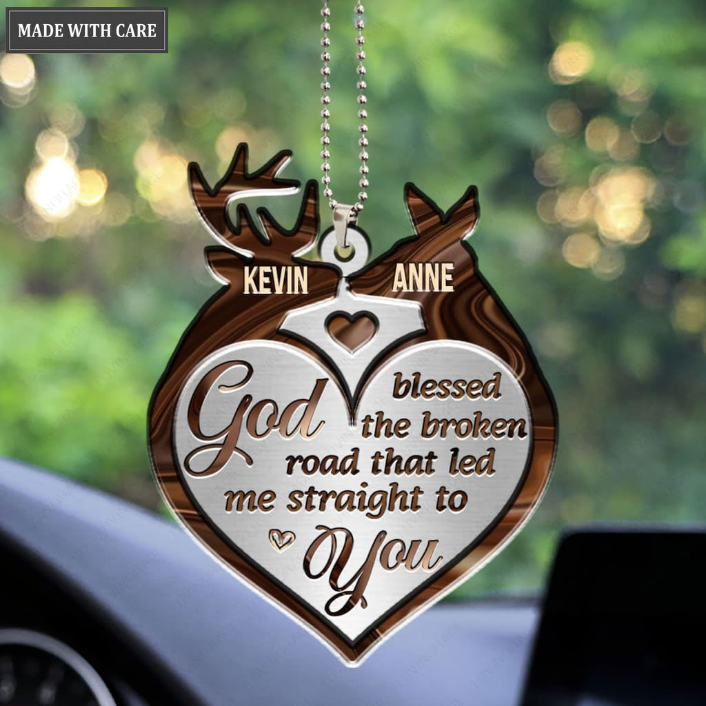 Luvingrace M38 Deer Couple God Blessed Personalized Ornament