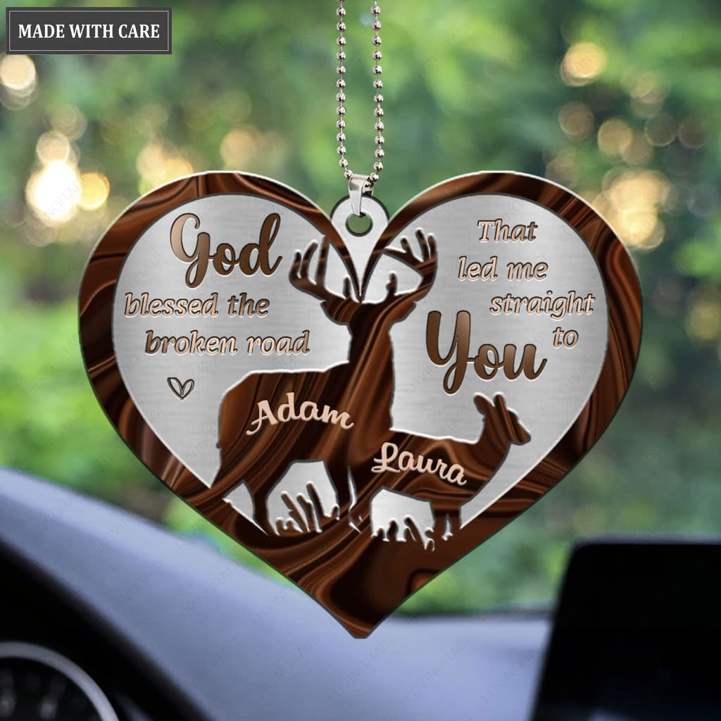 Luvingrace M44 Deer Couple God Blessed Personalized Ornament