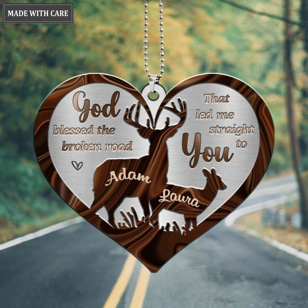 Luvingrace M44 Deer Couple God Blessed Personalized Ornament