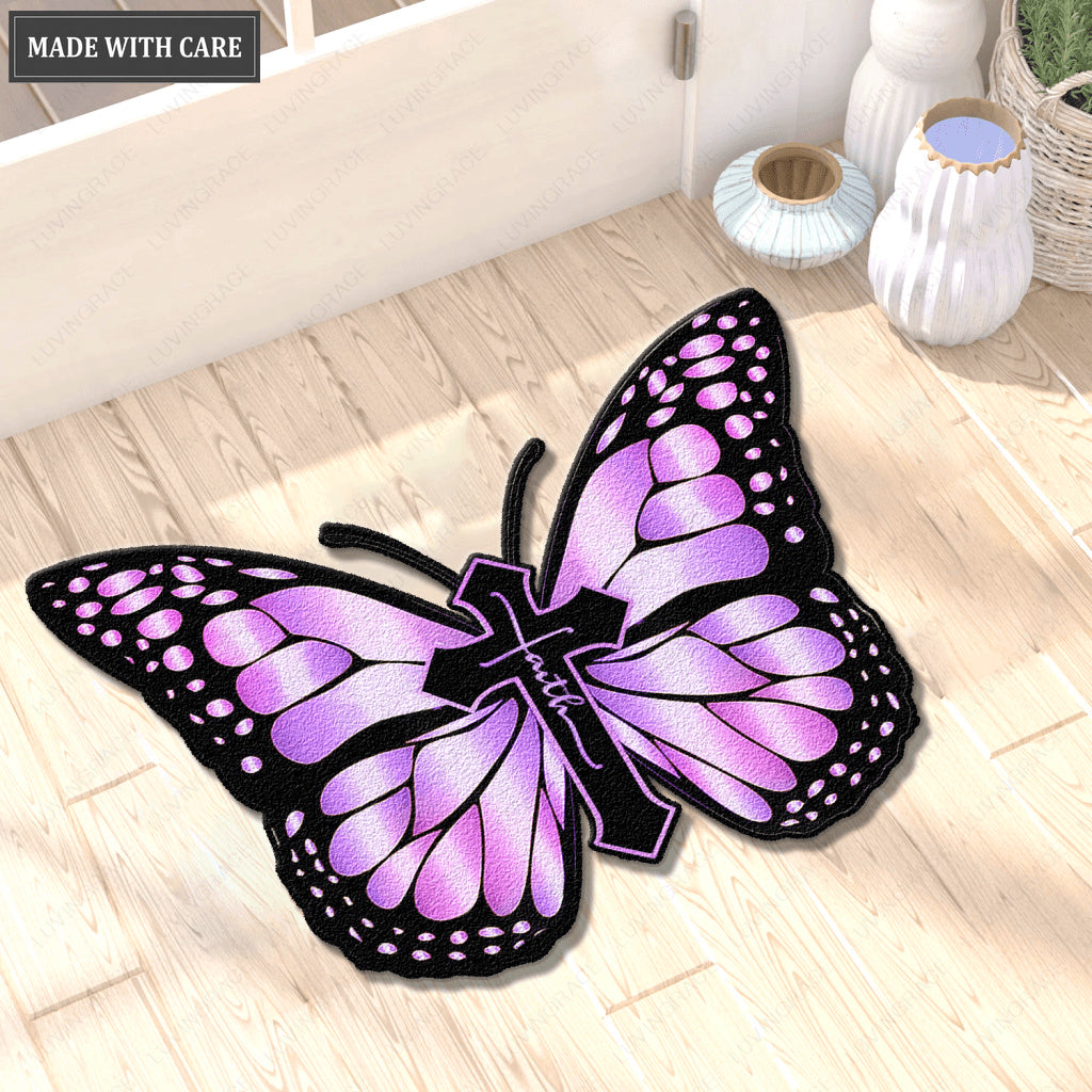 Butterfly Shape Faith Doormat