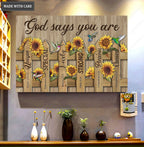 Sunflower Fence God Says You Are Wall Art