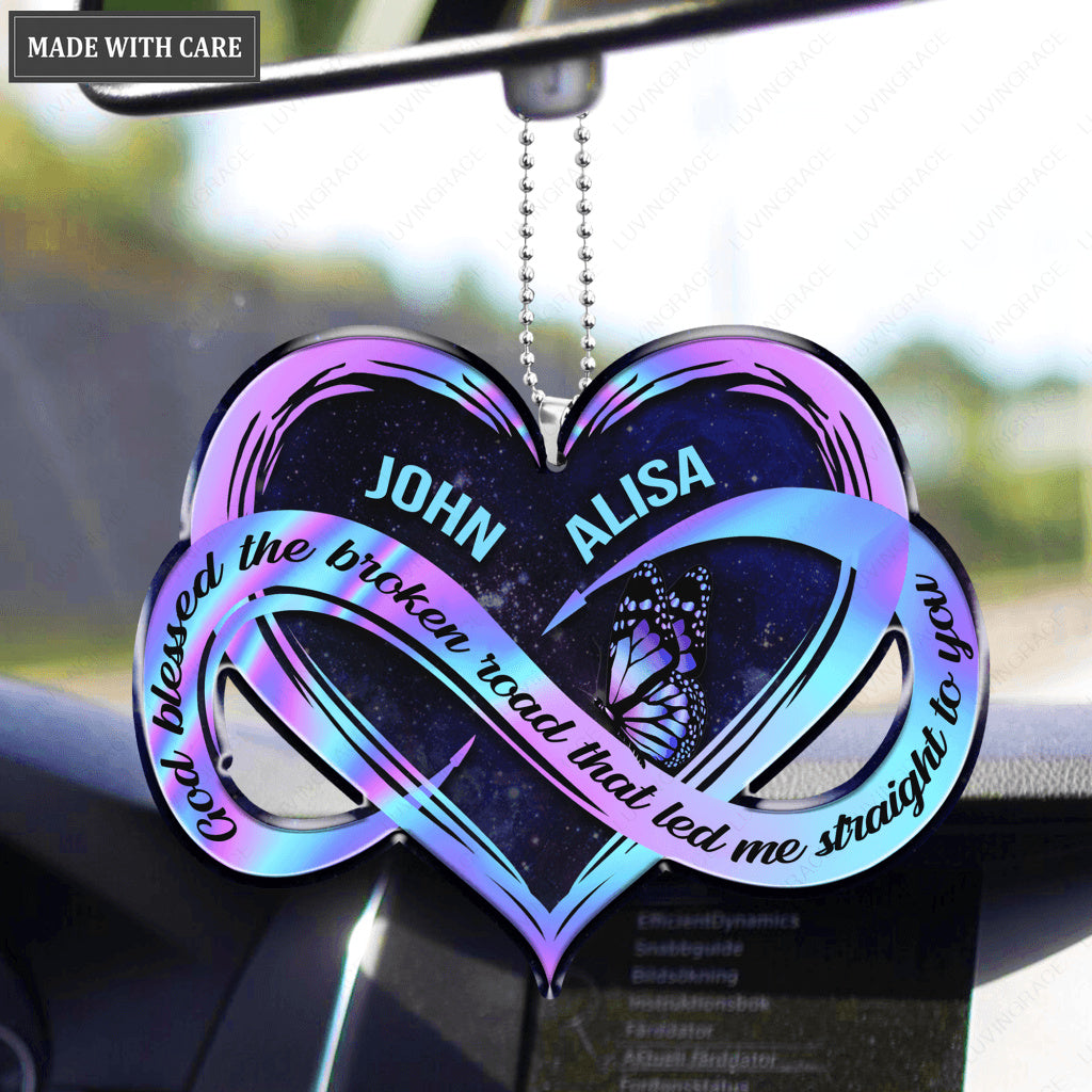 Personalized Hologram Infinity Heart Ornament