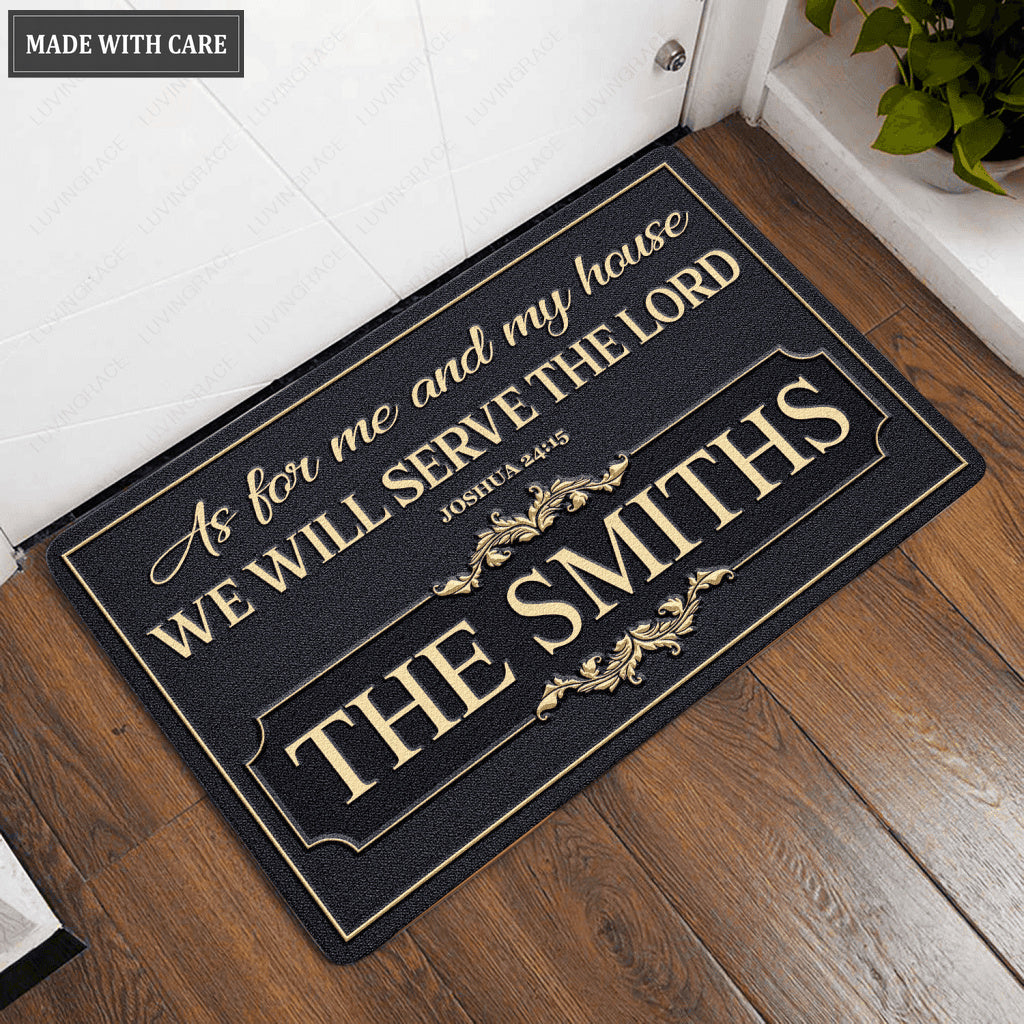 Luvingrace L207 Vintage Monogram Collection As For My House Personalized Doormat