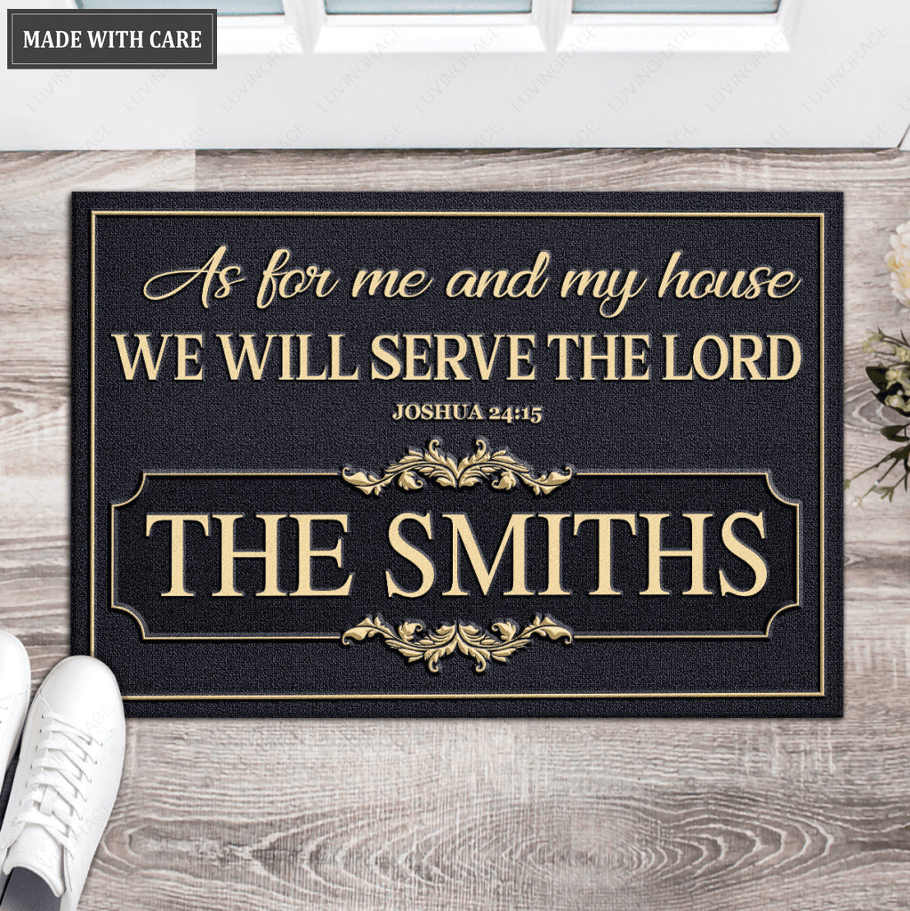 Luvingrace L207 Vintage Monogram Collection As For My House Personalized Doormat