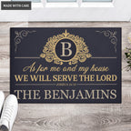 Printfamily L209 Vintage Monogram Collection As For My House Personalized Doormat