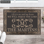 Printfamily L210 Vintage Monogram Collection As For My House Personalized Doormat