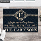 Printfamily L211 Elegant Vintage Monogram Collection As For My House Personalized Doormat