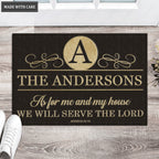 Printfamily L212 Elegant Vintage Monogram Collection As For My House Personalized Doormat