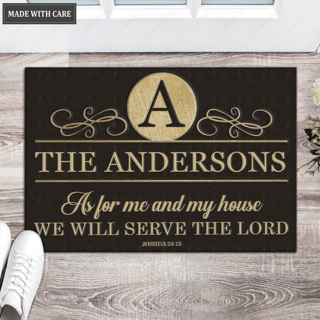 Luvingrace L212 Elegant Vintage Monogram Collection As For My House Personalized Doormat