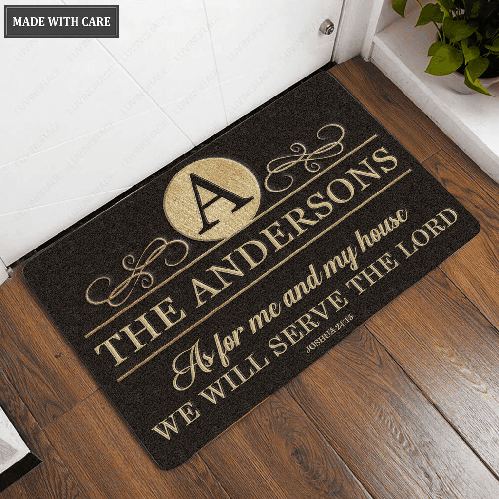 Luvingrace L212 Elegant Vintage Monogram Collection As For My House Personalized Doormat
