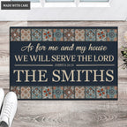 Printfamily L217 Elegant Vintage Monogram Collection As For My House Personalized Doormat