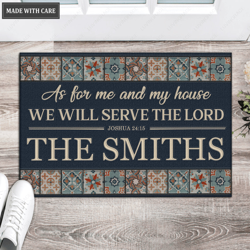 Luvingrace L217 Elegant Vintage Monogram Collection As For My House Personalized Doormat