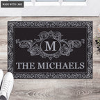 Luvingrace L220 Elegant Vintage Monogram Collection Family Name Personalized Doormat