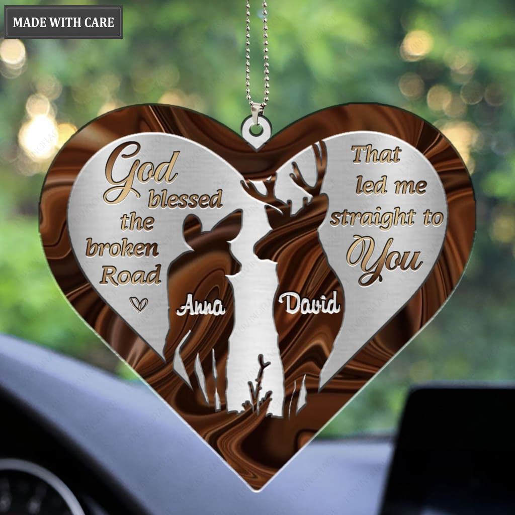 Luvingrace M55 Deer Couple God Blessed Personalized Ornament