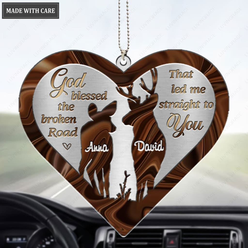 Luvingrace M55 Deer Couple God Blessed Personalized Ornament
