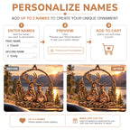 Personalized Names Rustic Woodland Deer Couple Ornament - Anniversary Gift