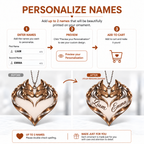 Couple Wolf Heart Personalized Ornament - Custom Names Wolf Couple Heart Car Ornament Gift for Couples, Anniversary Gifts for Husband & Wife