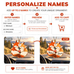 Personalized Names Loving Fox Couple Ornament – Anniversary Gift for Him & Her