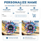 Personalized Name You Are Beautiful Sunflower Car Ornament - Inspirational Gift for Her