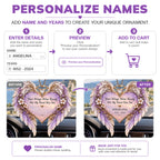 Personalized Name & Year Angel Wings Memorial Ornament - Sympathy Gift for Loved Ones
